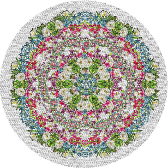 Square Machine Washable Transitional White Gold Rug, wshpat1294