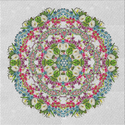 Square Patterned White Gold Novelty Rug, pat1294