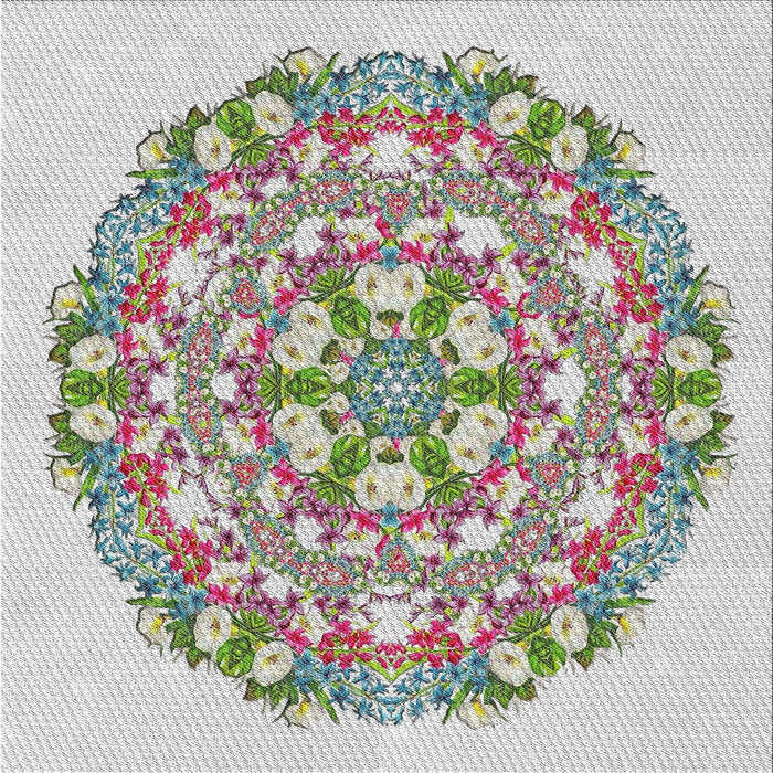 Square Patterned White Gold Novelty Rug, pat1294