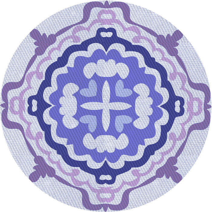 Square Patterned Blue Rug, pat1295blu