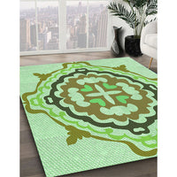 Patterned Mint Green Rug, pat1295grn