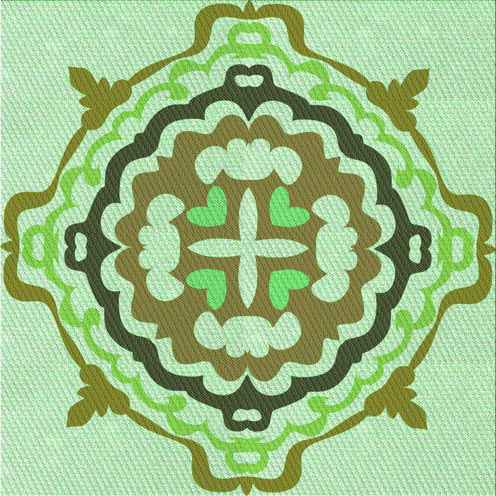 Round Machine Washable Transitional Mint Green Rug, wshpat1295grn