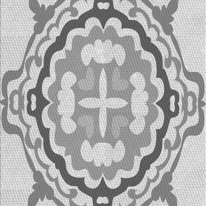 Patterned Gunmetal Gray Rug, pat1295gry