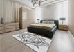 Patterned Gunmetal Gray Rug in a Bedroom, pat1295gry