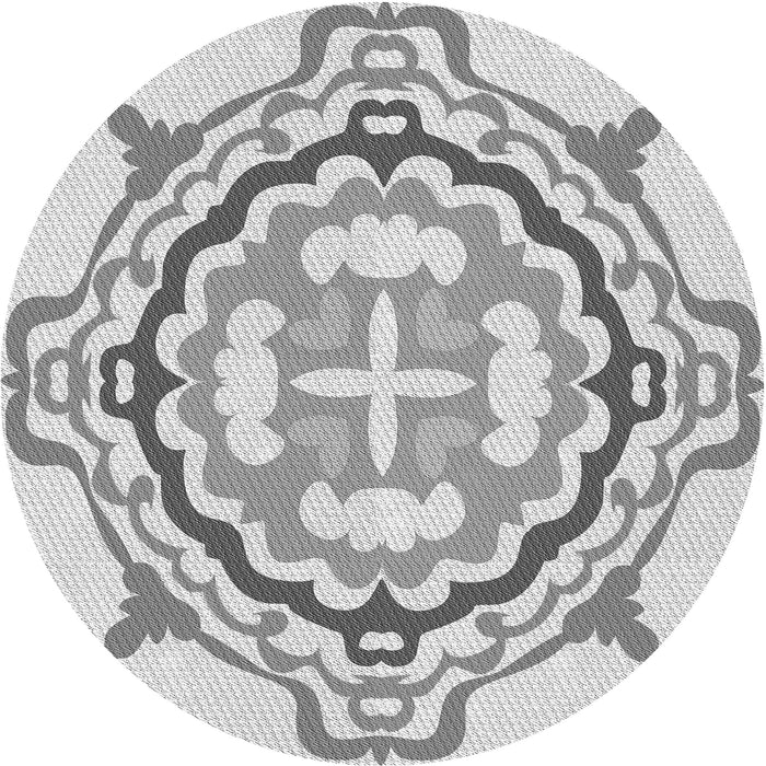 Square Patterned Gunmetal Gray Rug, pat1295gry