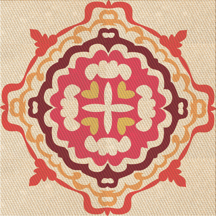 Round Machine Washable Transitional Red Rug, wshpat1295org