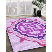 Patterned Blossom Pink Rug, pat1295pur