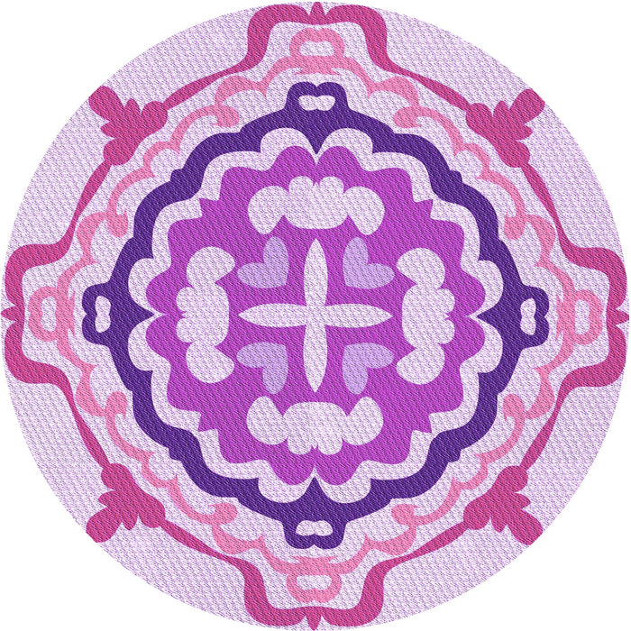 Square Machine Washable Transitional Blossom Pink Rug in a Living Room, wshpat1295pur