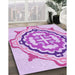 Machine Washable Transitional Blossom Pink Rug in a Family Room, wshpat1295pur
