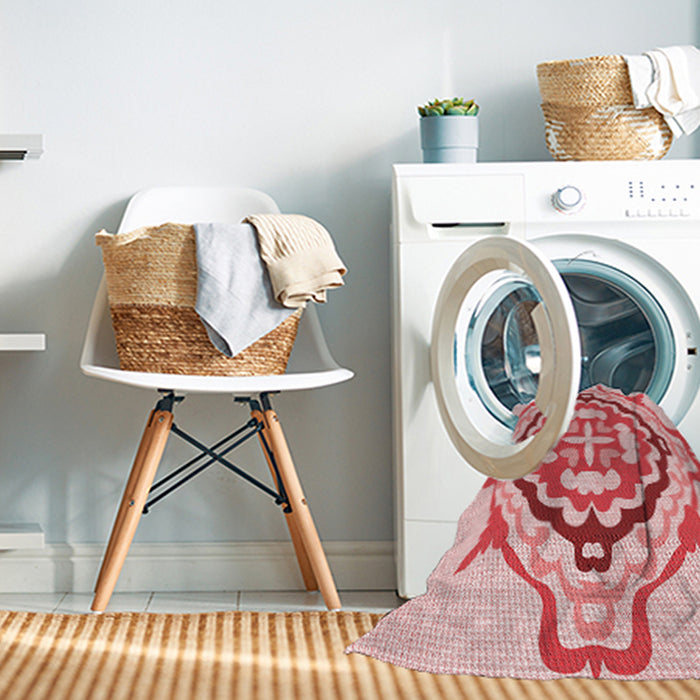 Machine Washable Transitional Light Red Pink Rug in a Washing Machine, wshpat1295rd