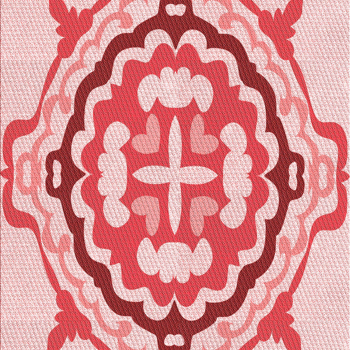 Patterned Light Red Pink Rug, pat1295rd