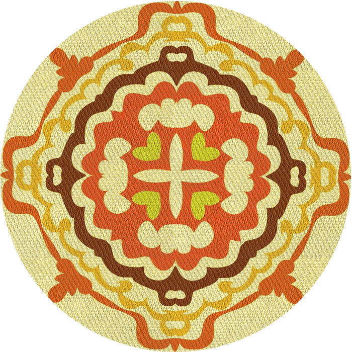 Square Patterned Orange Rug, pat1295yw