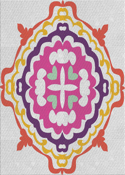 Patterned Raspberry Purple Novelty Rug, pat1295