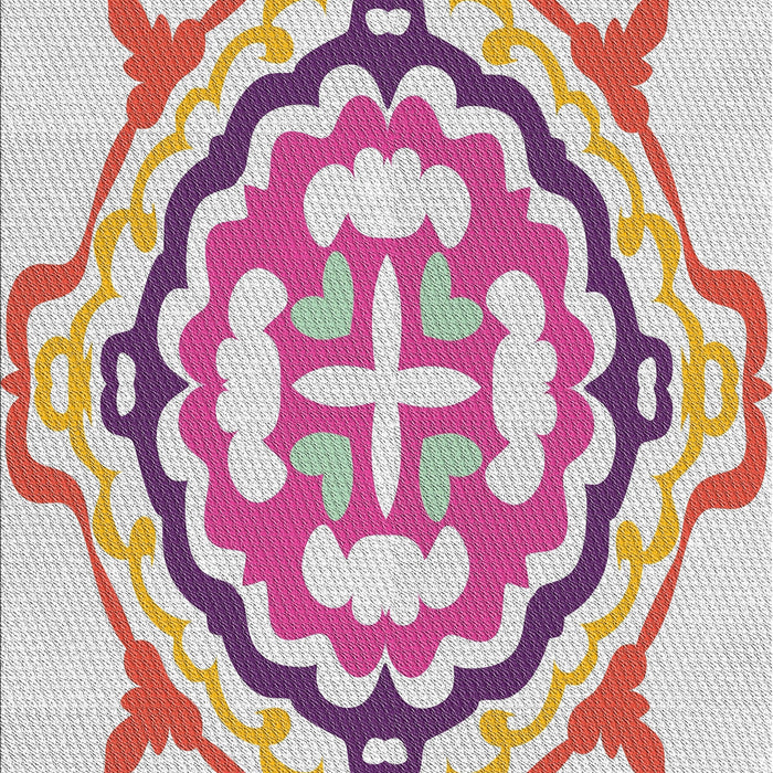 Patterned Raspberry Purple Novelty Rug, pat1295