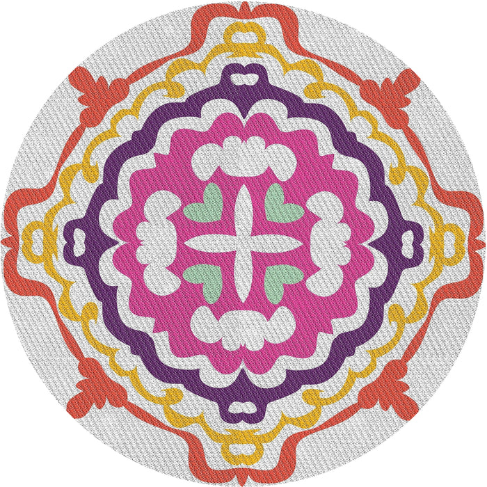 Square Machine Washable Transitional Raspberry Purple Rug, wshpat1295