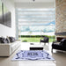 Machine Washable Transitional Blue Rug in a Kitchen, wshpat1296blu