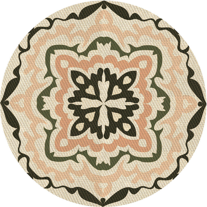 Square Machine Washable Transitional Vanilla Gold Rug in a Living Room, wshpat1296brn