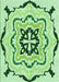 Machine Washable Transitional Green Rug, wshpat1296grn