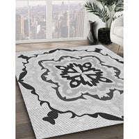 Patterned Platinum Gray Rug, pat1296gry