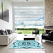 Square Patterned Blue Ivy Blue Rug in a Living Room, pat1296lblu