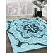 Machine Washable Transitional Blue Ivy Blue Rug in a Family Room, wshpat1296lblu