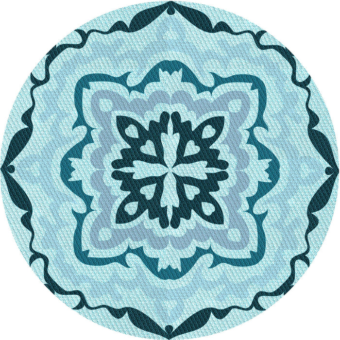 Square Machine Washable Transitional Blue Ivy Blue Rug in a Living Room, wshpat1296lblu