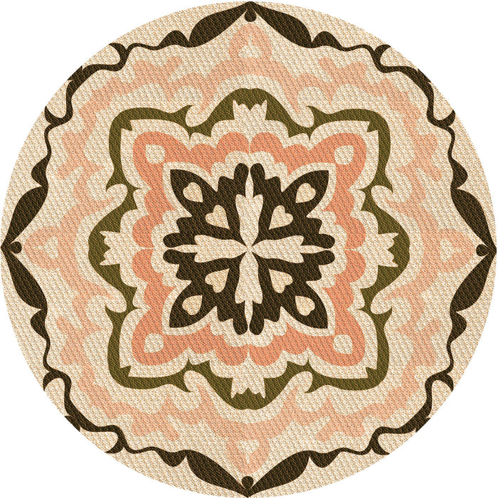 Square Patterned Light Brown Rug, pat1296org