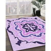 Patterned Blossom Pink Rug, pat1296pur