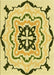 Patterned Dark Yellow Green Rug, pat1296yw