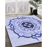 Patterned Blue Rug, pat1297blu