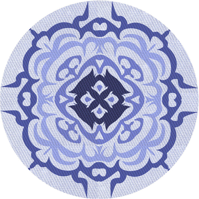 Square Patterned Blue Rug, pat1297blu