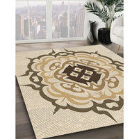 Patterned Vanilla Gold Rug, pat1297brn