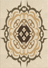 Machine Washable Transitional Vanilla Gold Rug, wshpat1297brn