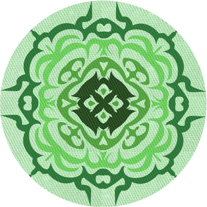 Square Patterned Light Green Rug, pat1297grn