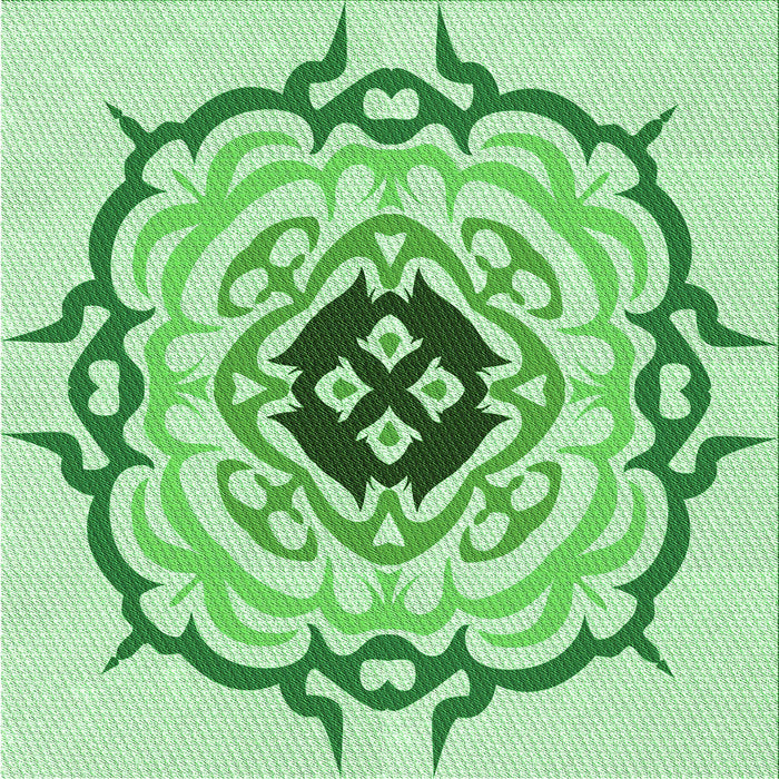 Round Patterned Light Green Rug, pat1297grn