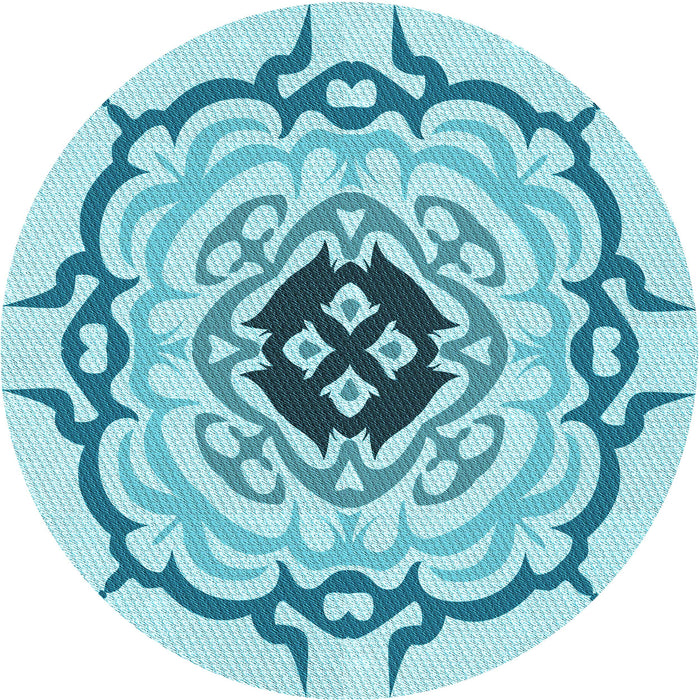 Square Patterned Electric Blue Rug, pat1297lblu