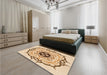 Patterned Golden Blonde Gold Rug in a Bedroom, pat1297org