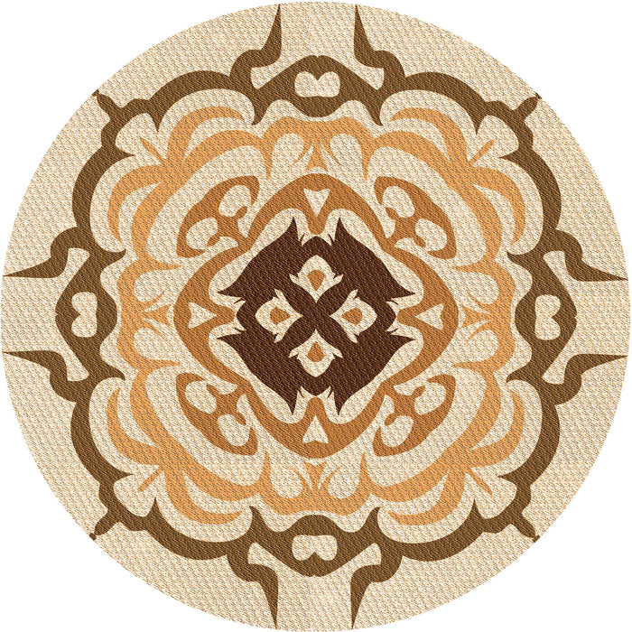 Square Patterned Golden Blonde Gold Rug, pat1297org