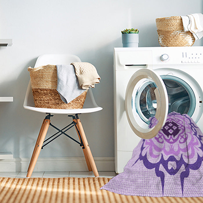 Machine Washable Transitional Purple Rug in a Washing Machine, wshpat1297pur