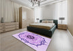 Patterned Purple Rug in a Bedroom, pat1297pur