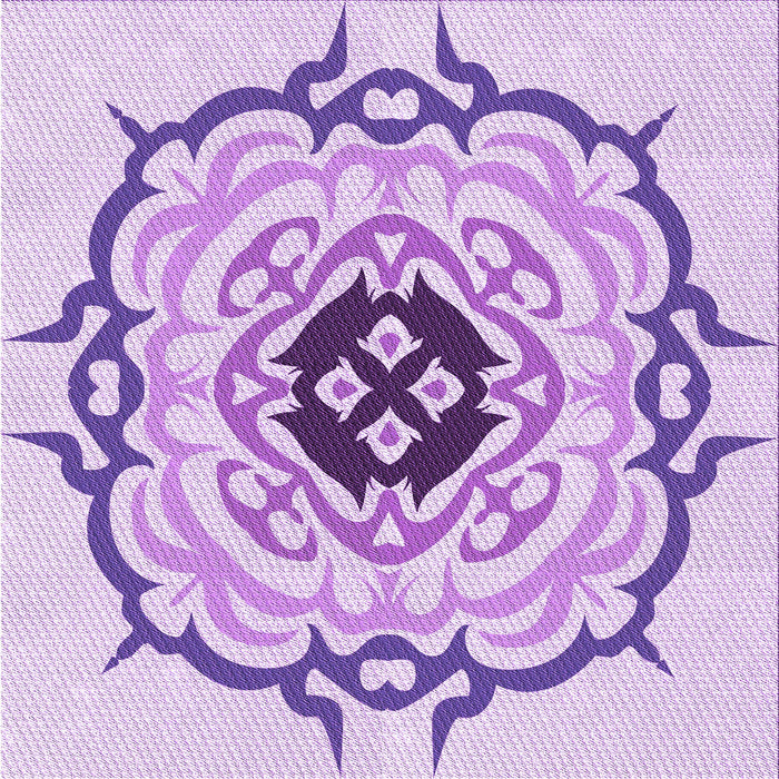 Round Machine Washable Transitional Purple Rug, wshpat1297pur