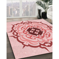 Patterned Red Rug, pat1297rd