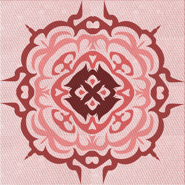 Round Patterned Red Rug, pat1297rd