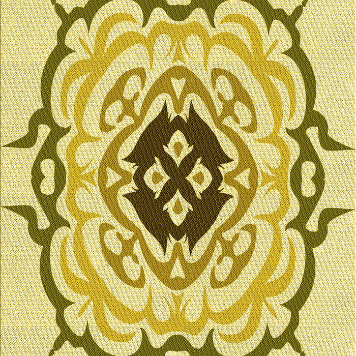 Patterned Dark Golden Brown Rug, pat1297yw