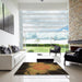 Square Patterned Red Rug in a Living Room, pat1298brn