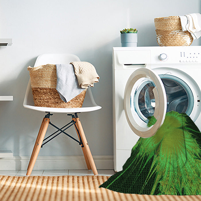 Machine Washable Transitional Dark Forest Green Rug in a Washing Machine, wshpat1298grn