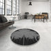 Round Patterned Charcoal Black Rug in a Office, pat1298gry