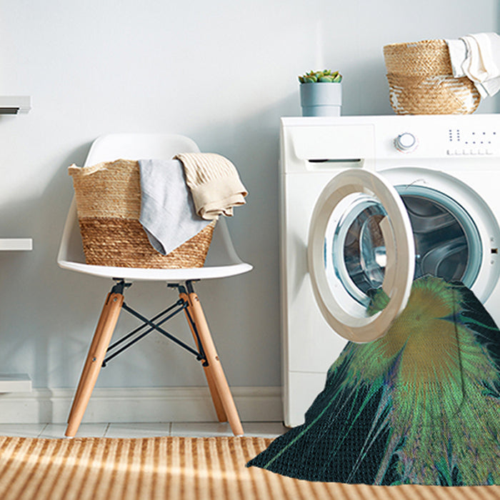 Machine Washable Transitional Green Rug in a Washing Machine, wshpat1298lblu