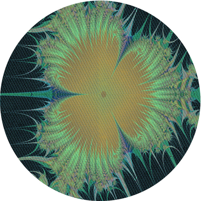 Square Patterned Green Rug, pat1298lblu