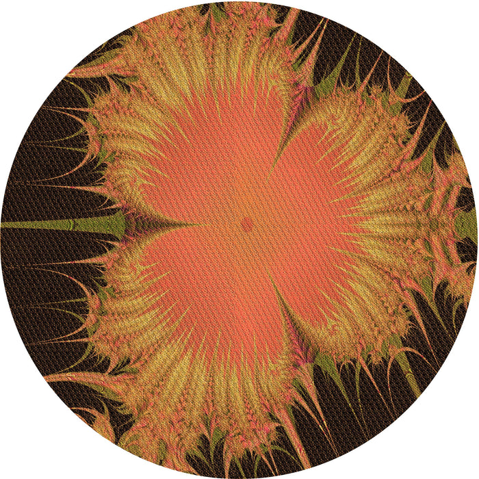 Square Patterned Orange Rug, pat1298org